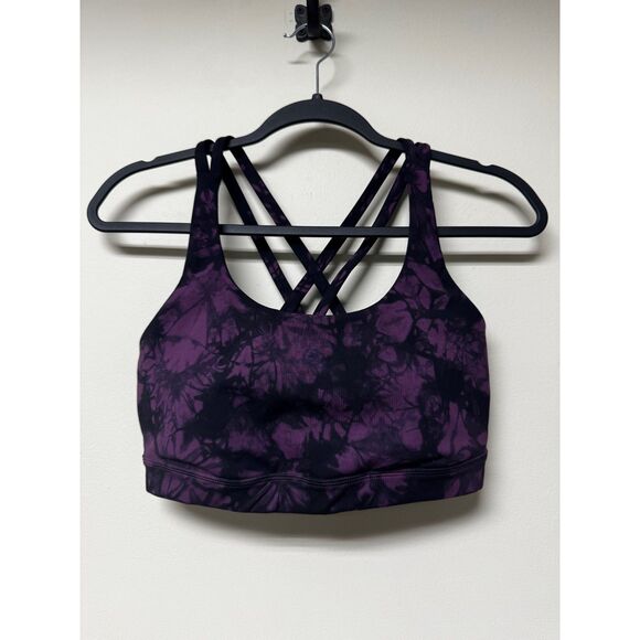 LULULEMON Shibori Energy Bra Darkest Magenta Black Tie Dye, Sz 8 - Picture 2 of 8